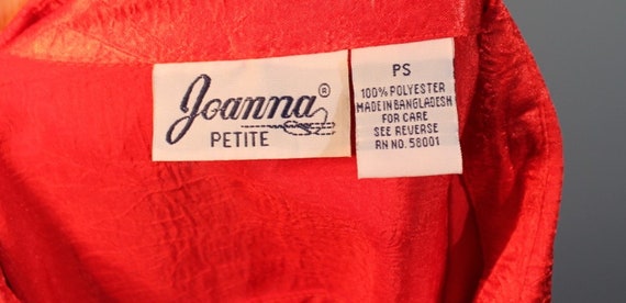 Vintage 1980's Joanna Petite Red Silk Button-Up B… - image 6