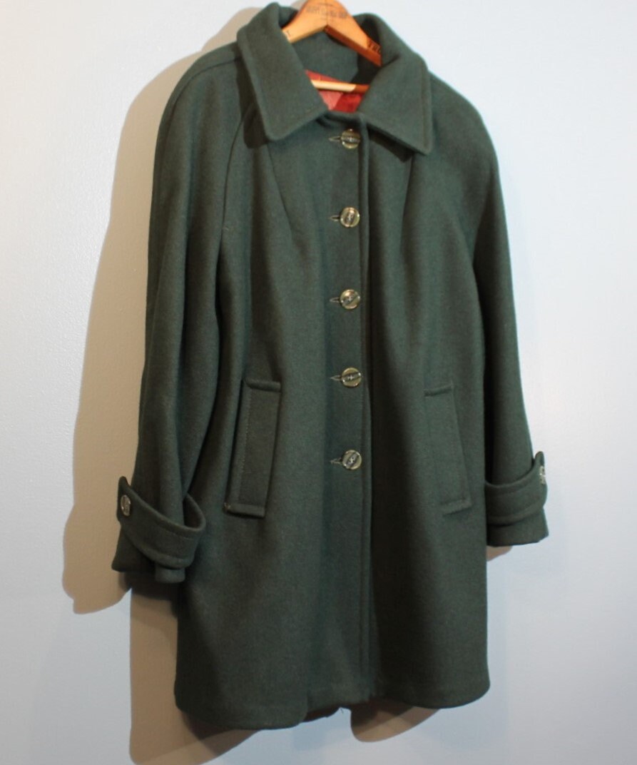 Vintage 1950s Women's Medium Green Wool Peacoat ILGWU US - Etsy