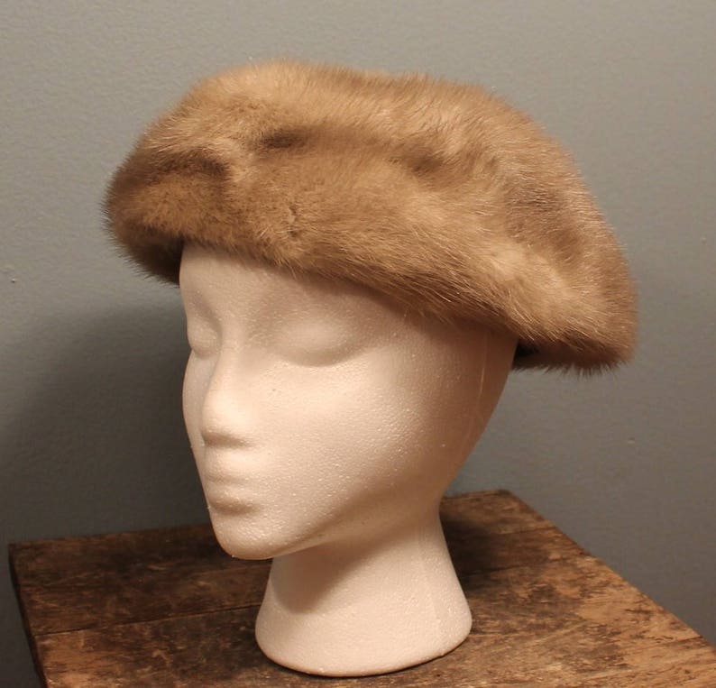 Vintage 1960s Gwenn Pennington Light Tone Mink Fur Hat USA Union Made Winter Russian Hat image 7