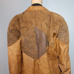 Vintage 1970s-1980s Winlit Brown Paisley Genuine Leather Trench Coat Adult Small image 5