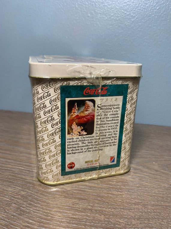 Vintage 1994 Coca-cola Metal Art Collectors Cards Christmas Santa