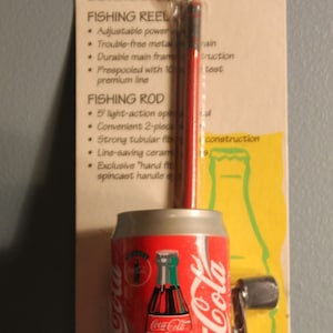 NEW Coca Cola FISHING ROD POLE Coke Can 1995 Reel Line 