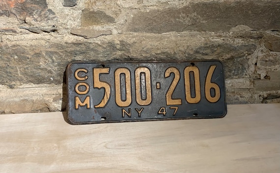 ヴィンテージ ナンバープレート ヴィンテージ 1940 年代 本物 商用 ニューヨーク ナンバープレート NY
