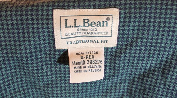 Vintage 1980s-1990s L.L. Bean Green Check Flannel… - image 6
