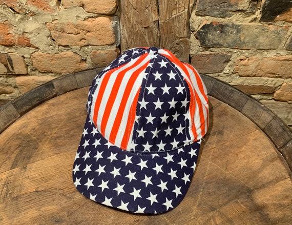 Vintage 1980s-1990s American Flag Snapback Hat - image 4