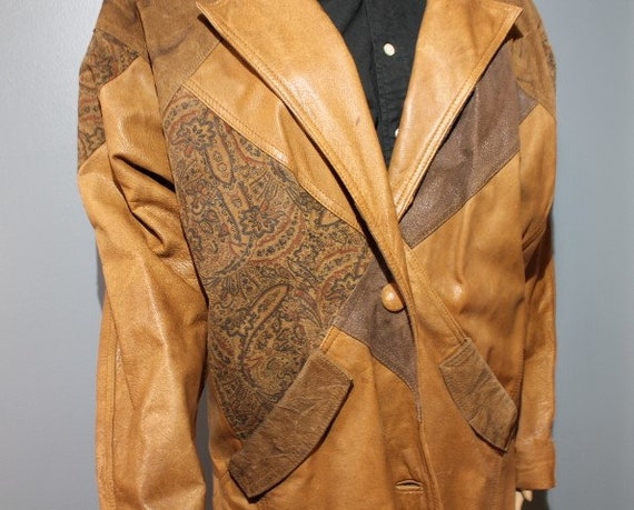 Vintage 1970s-1980s Winlit Brown Paisley Genuine … - image 3