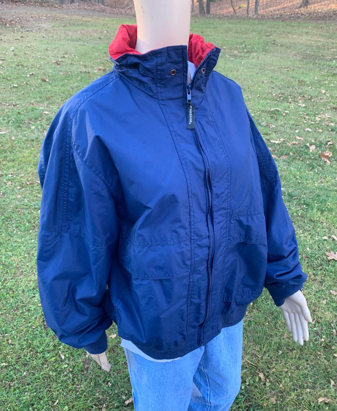 Vintage 1970s Mcgregor Anti-breeze Blue and Red Zip-up Vintage 1970s Mcgregor Anti-breeze Blue and Red Zip-up