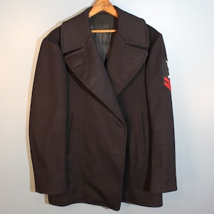 Vintage 1940s US Navy Wool Peacoat Naval Clothing Depot Military Jacket Size 36