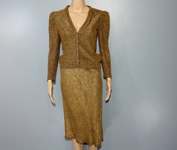 Vintage 1960s-1970s Tracy Sport! Gold Two-Piece S… - image 3