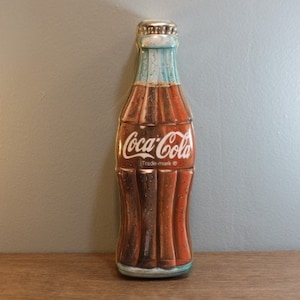 Vintage 1996 Coca-Cola Bottle Tin Pencil Holder Container Office Storage