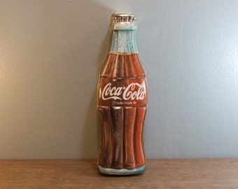 Vintage 1996 Coca-Cola Fles Tin Potloodhouder Container Office Opslag