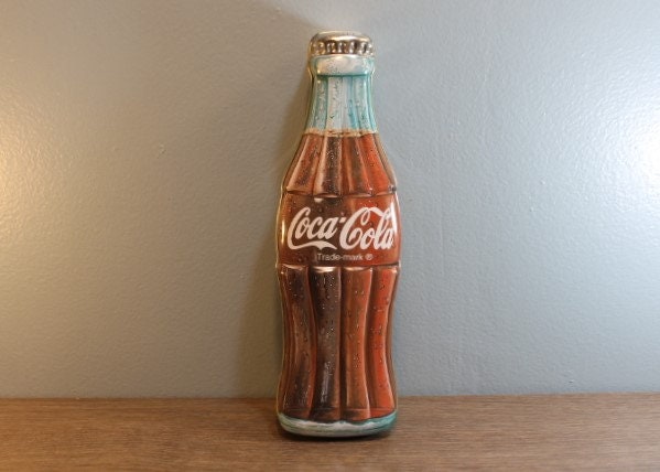 Vintage 1996 Coca-cola Bottle Tin Pencil Holder Container office