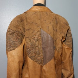 Vintage 1970s-1980s Winlit Brown Paisley Genuine Leather Trench Coat Adult Small image 6