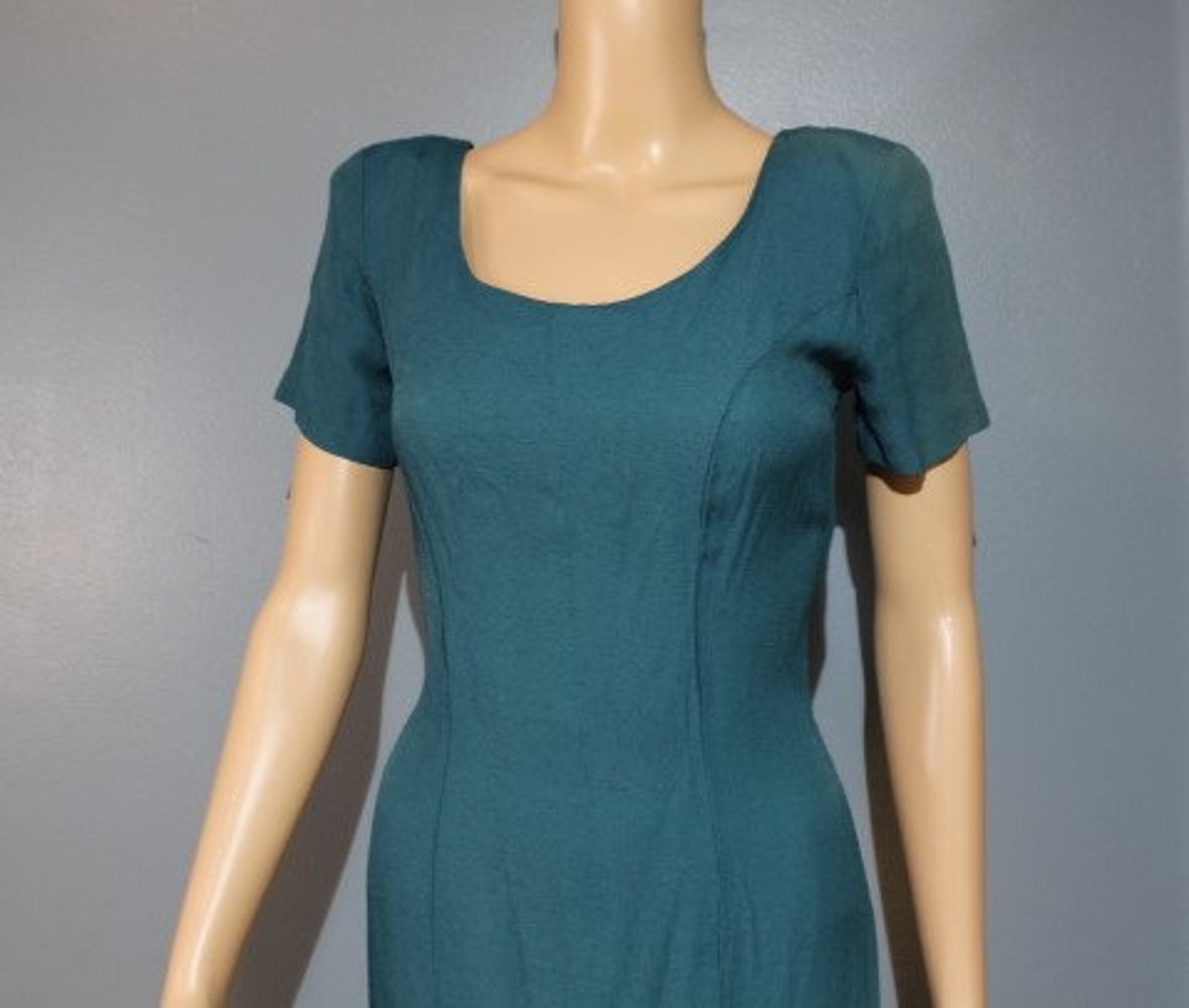 Vintage Dawn Joy Fashions Green Dress with Lace-up Back | Etsy