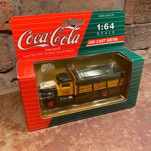 1993 Atlanta Coca-Cola Bottling Co. Vintage Vehicles 1/64 Scale Die-Cast Metal Yellow Peterbilt 260 Box Truck by Hartoy, Inc.