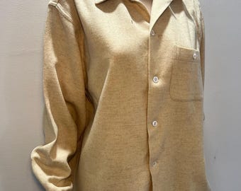 Vintage 1950-tals sliten Van Heusen ullflanell Oxfordskjorta vuxen stor