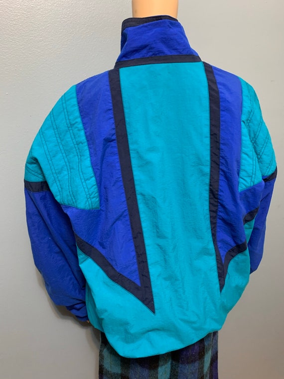 Vintage 1990s Blue and Teal Speedo Athletic Windb… - image 3