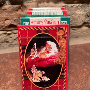 Assortiment de cartes à jouer en plastique Coca-Cola Noël père Noël des années 1990 neuves dans la boîte