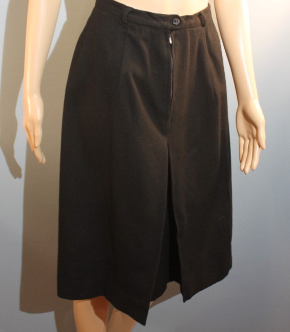 Vintage 1950s Handmade Black High Waisted Wool Pe… - image 1