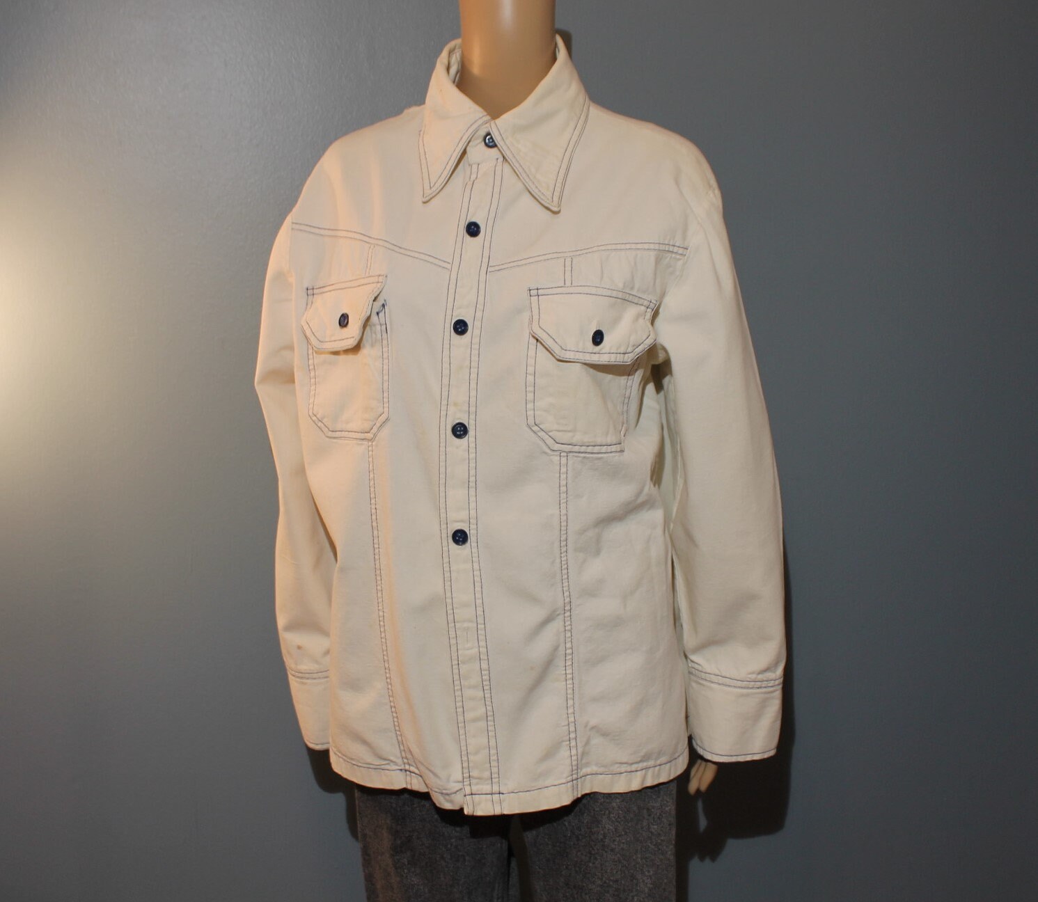80’s cellini collection flight jacket Vintage 1970s-1980s Cellini Collection Distressed White
