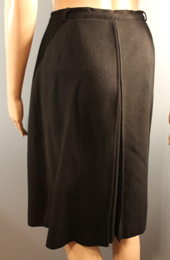 Vintage 1950s Handmade Black High Waisted Wool Pe… - image 7