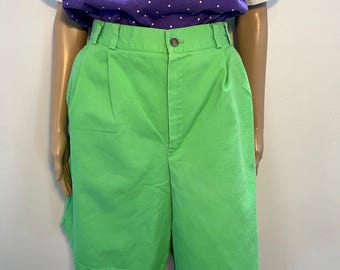 Vintage Technics gröna bomullsshorts från 1980-talet, vuxen, medium, 86 cm