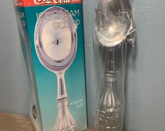 Vintage 1990s Coca-Cola Diner Collection Chrome Ice Cream Scoop 8” New in Box