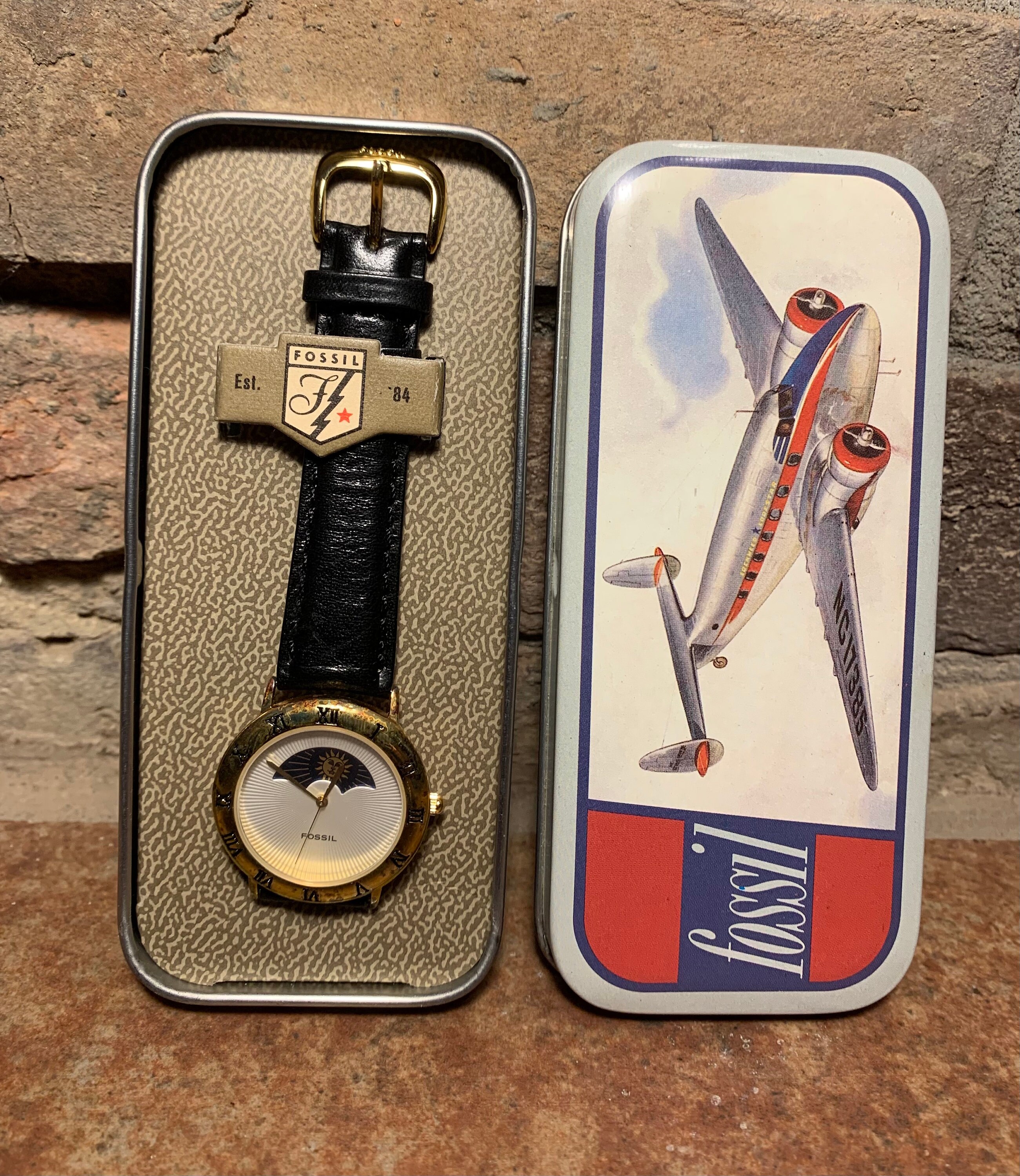 Vintage 1990s Fossil Watch With Black 
