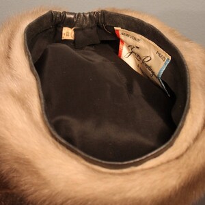 Vintage 1960s Gwenn Pennington Light Tone Mink Fur Hat USA Union Made Winter Russian Hat image 4