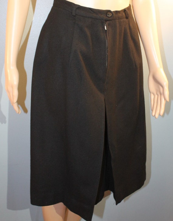 Vintage 1950s Handmade Black High Waisted Wool Pe… - image 3