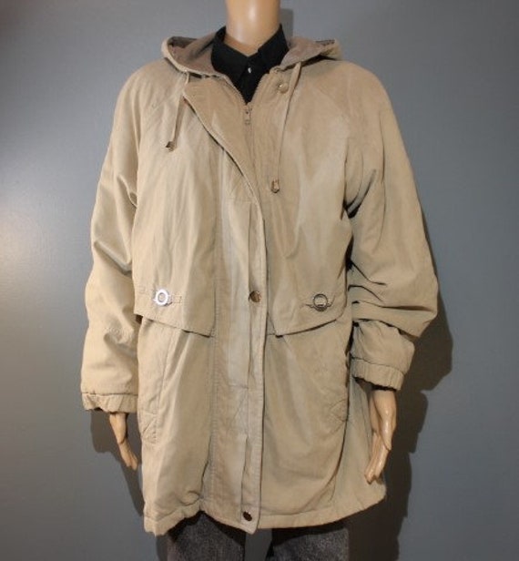 Vintage 1980s 1990s Fleet Street Beige Winter Jacket Women s Medium Etsy