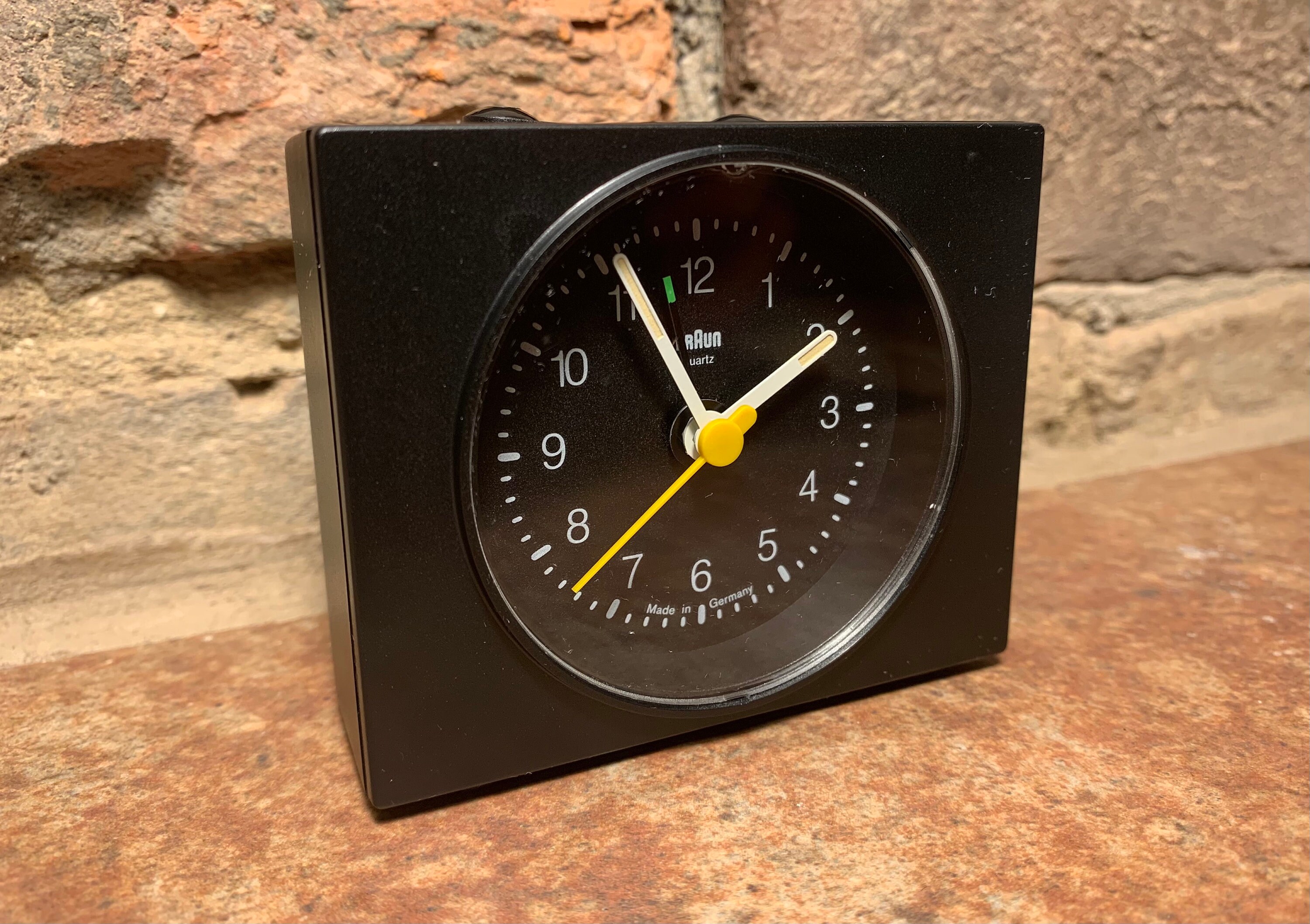 Rare Vintage 1980s Braun Quartz Black Analog Clock Model AB3