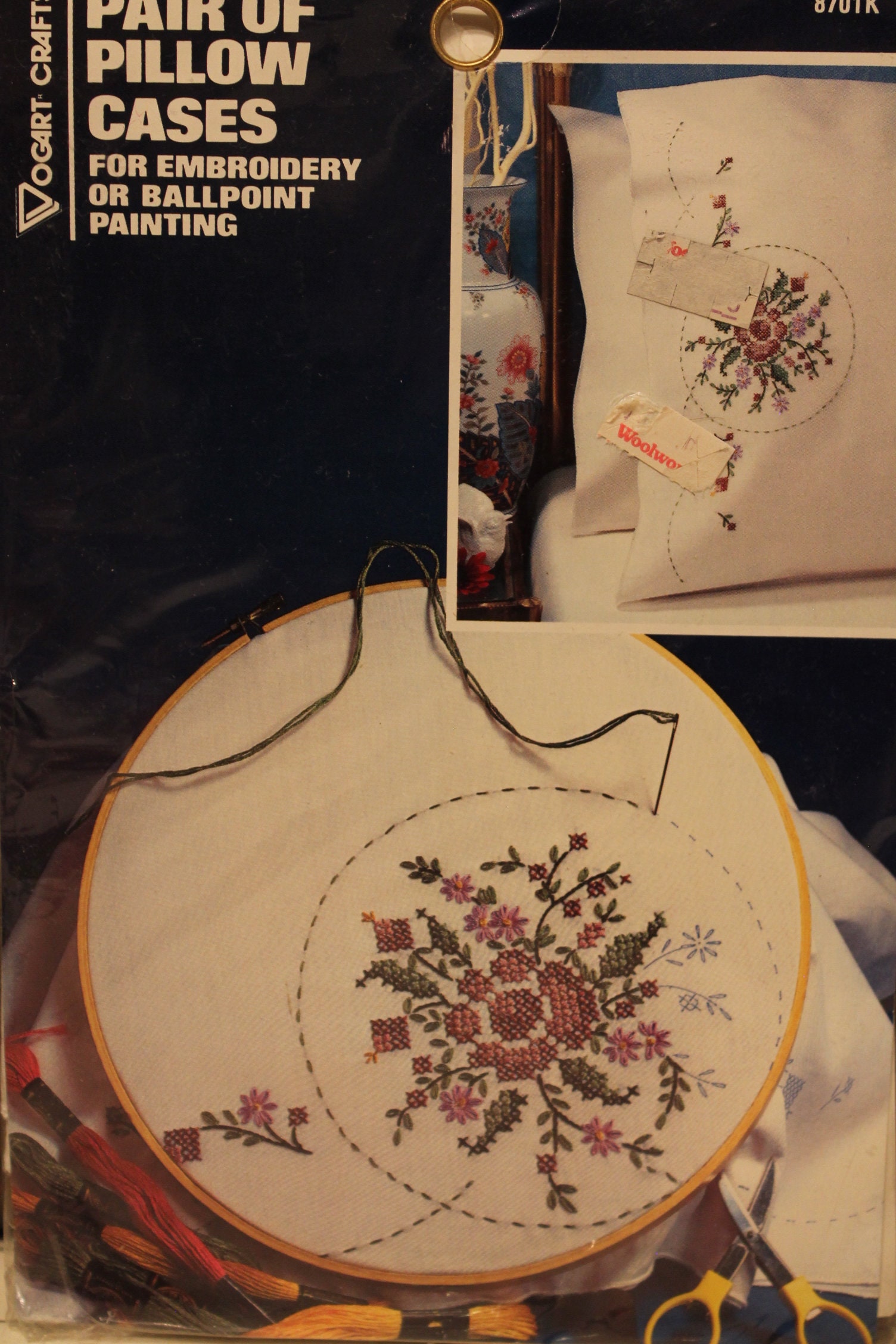 Vintage Vogart Crafts Patterned Floral Pillowcases for Etsy