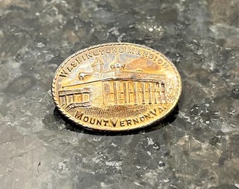 Vintage Washingtons herrgård i Mount Vernon, Virginia, samlarobjekt, souvenir, knapp med nål