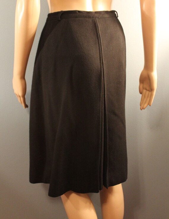 Vintage 1950s Handmade Black High Waisted Wool Pe… - image 2