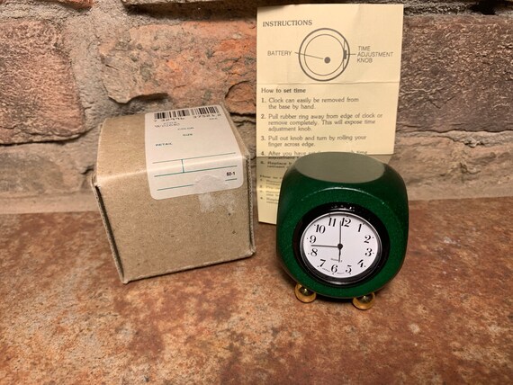 Buy Vintage 1980s Cute Mini Tabletop Green Wood Block Quartz Analog Clock  Made in Japan New in Box Online in India 