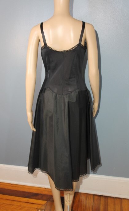 Vintage Mid-century Larcos Black Nylon Slip Lingerie Dress | Etsy