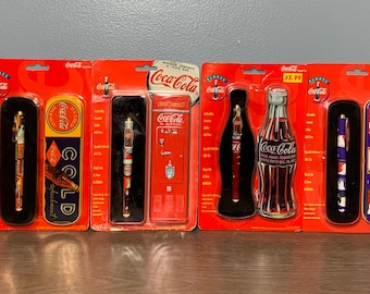 Vintage Collectible Coca-Cola Ceramic Roller Ball Pen Special Collector’s Gift Tin New in Packages Sold Separately