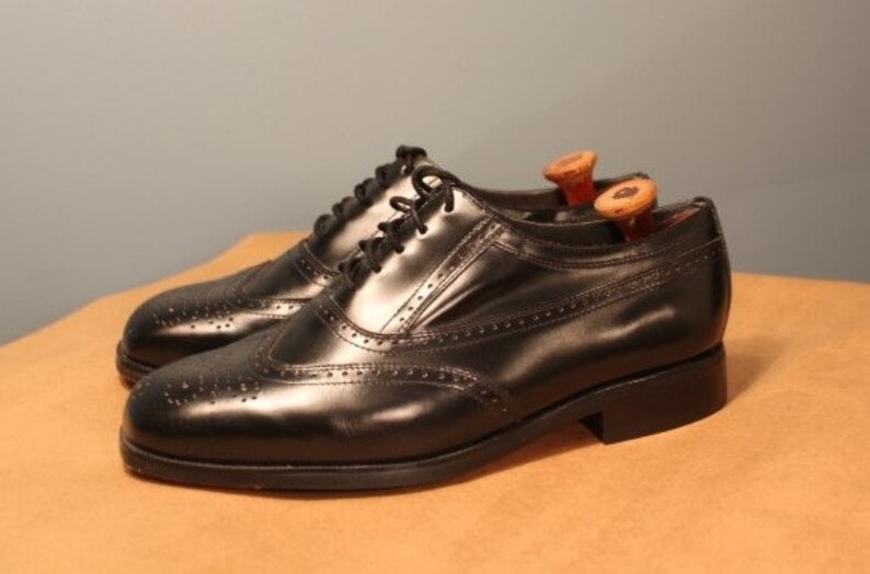 Vintage Dexter Black Leather Wingtip Oxford Shoes Men/'s Size 8.5