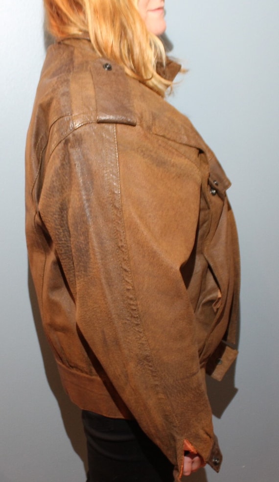 Vintage 1960s-1970s Western Genuine Leather Brown… - image 2