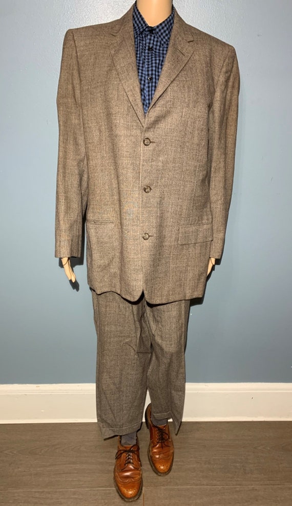 Vintage 1940s-1950s Eagle Clothes Brown Suit Spor… - image 9