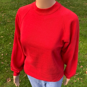 Vintage 1980s-1990s Jerzees Red Crew Neck Sweatshirt Made in the USA
