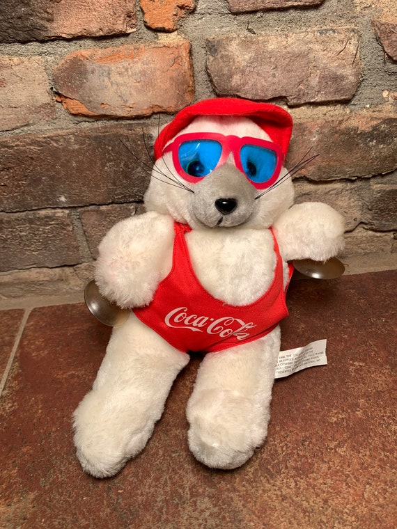 Vintage 1988 Coca-cola Critters Cat in Bathing Suit Suction Cup