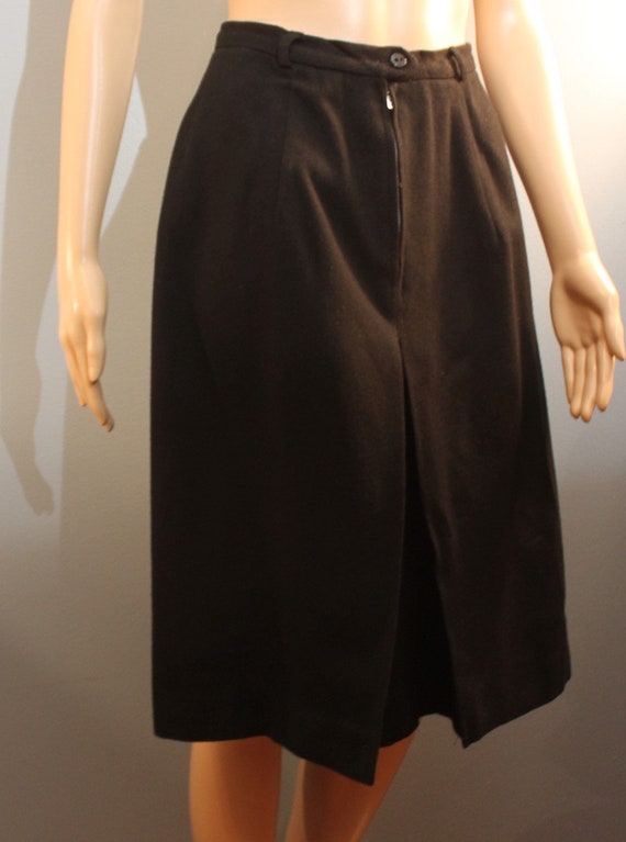 Vintage 1950s Handmade Black High Waisted Wool Pe… - image 9