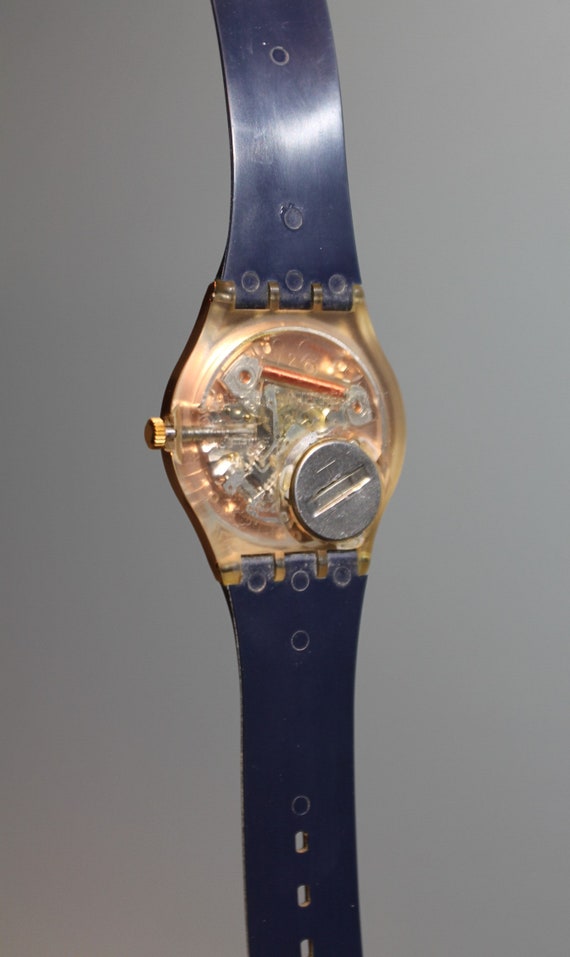 Vintage 1992 P.D.G. GX122 Swatch Watch Rose Gold and Blue Water Resistant Analog Wrist Watch With Plastic Band Etsy UK