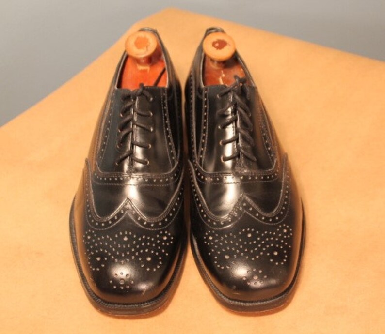 Vintage Dexter Black Leather Wingtip Oxford Shoes Men/'s Size 8.5