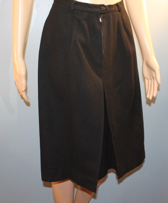 Vintage 1950s Handmade Black High Waisted Wool Pe… - image 4