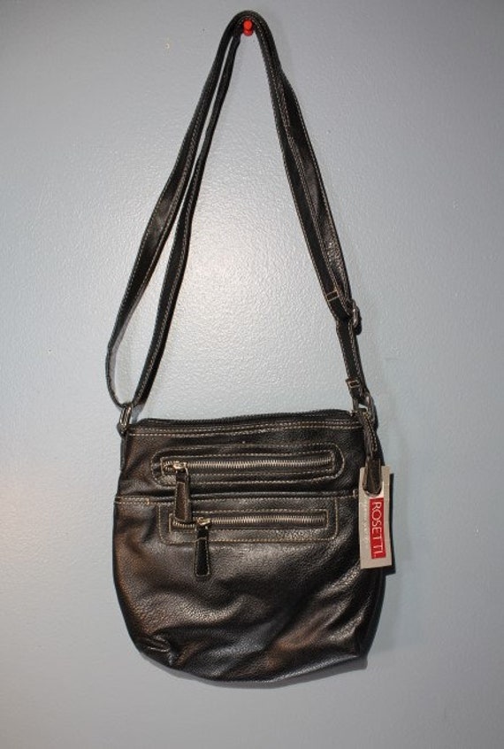 Rosetti Faux Leather Vinyl Handbag Purse Shoulder Bag Black Casual Classic  | eBay