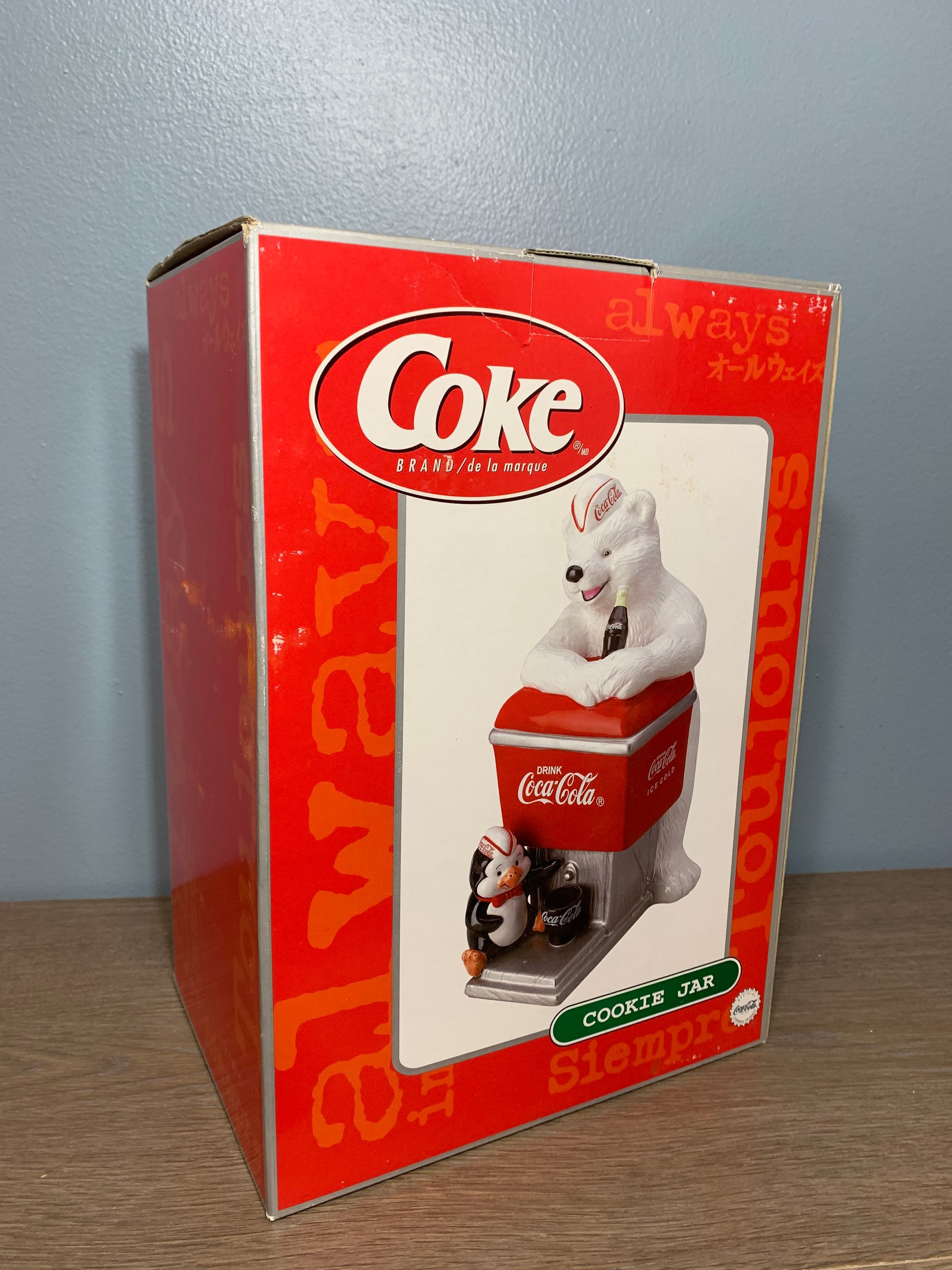結婚祝い 希少なヴィンテージ コカコーラ シロクマとペンギン クッキー 置物