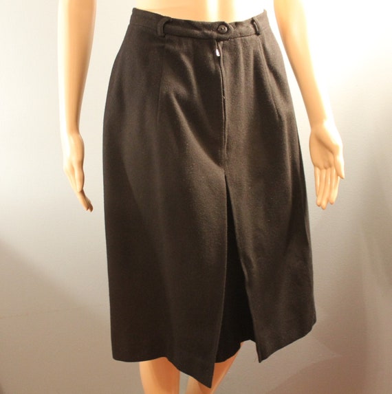 Vintage 1950s Handmade Black High Waisted Wool Pe… - image 5